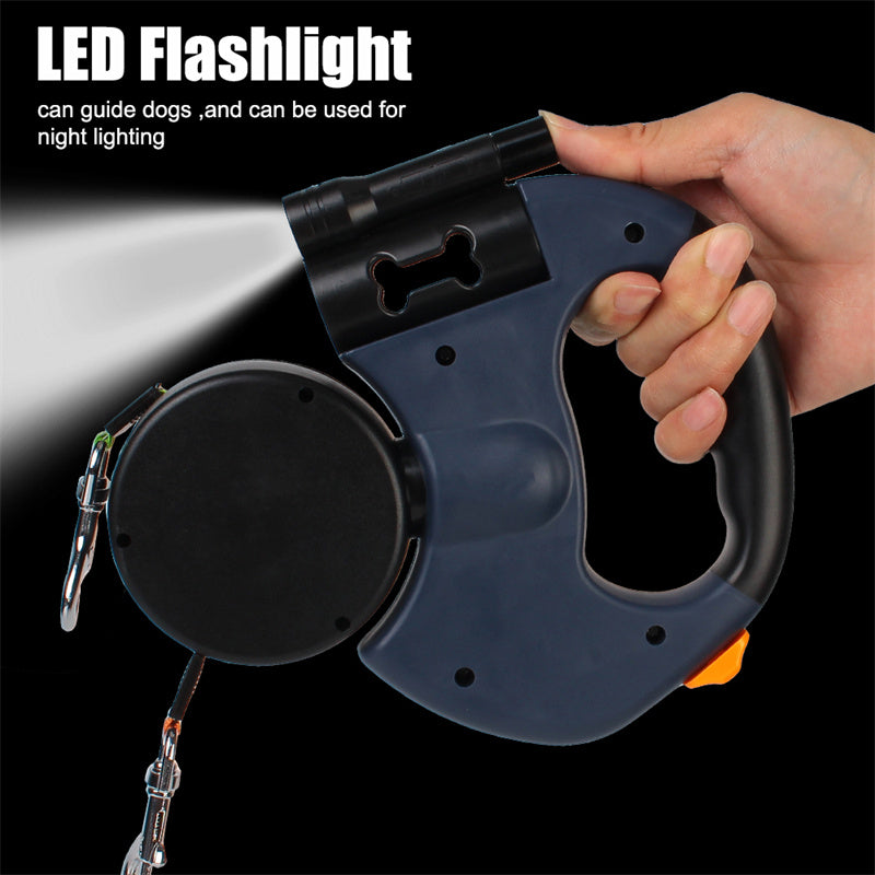 Retractable Pets Leash | Reflective Dual Pet Leash Lead 360 Swivel