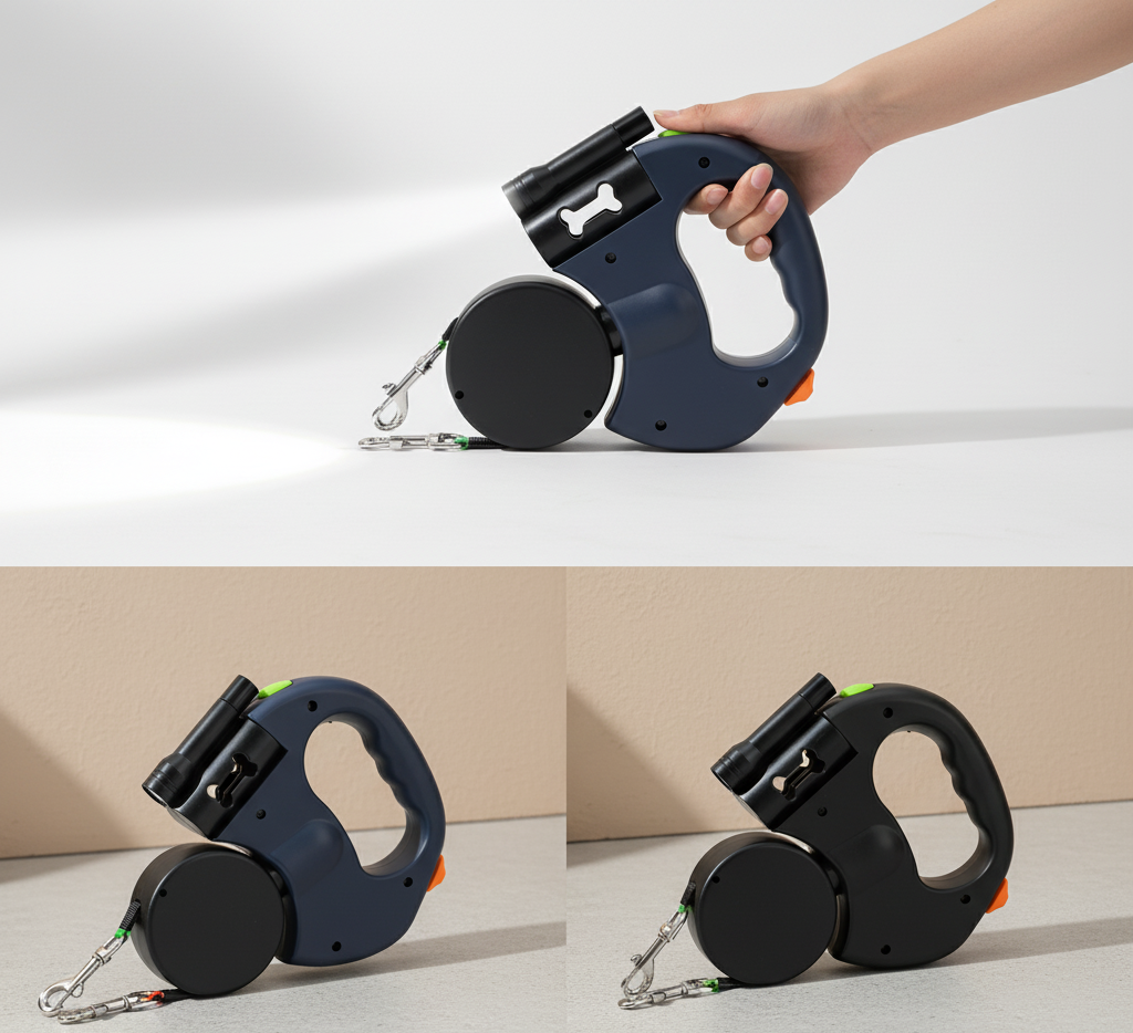Retractable Pets Leash | Reflective Dual Pet Leash Lead 360 Swivel
