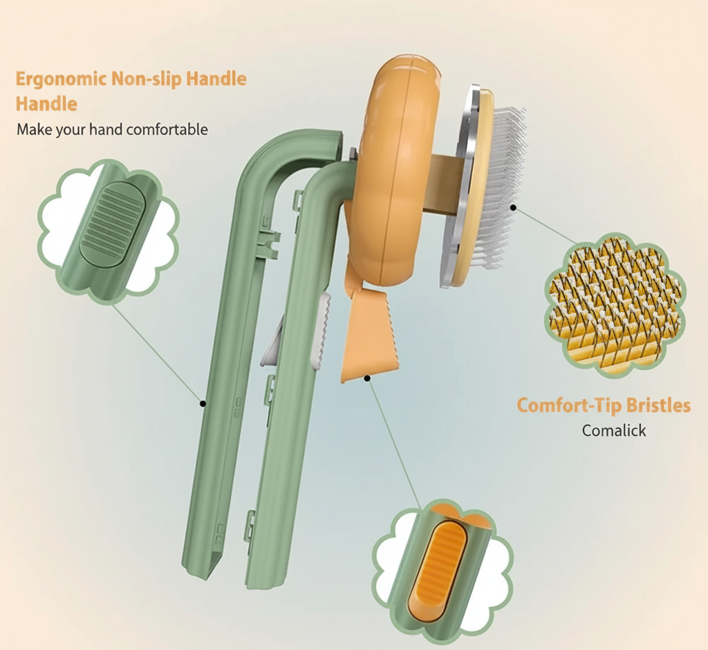 Self Cleaning Slicker Comb For Dog, Cat, Rabbit & more