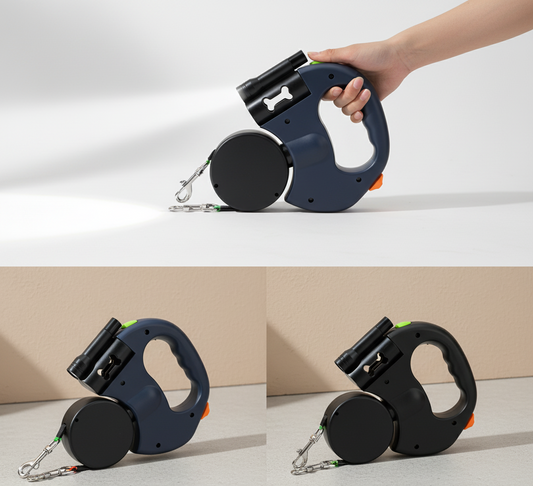 Retractable Pets Leash | Reflective Dual Pet Leash Lead 360 Swivel